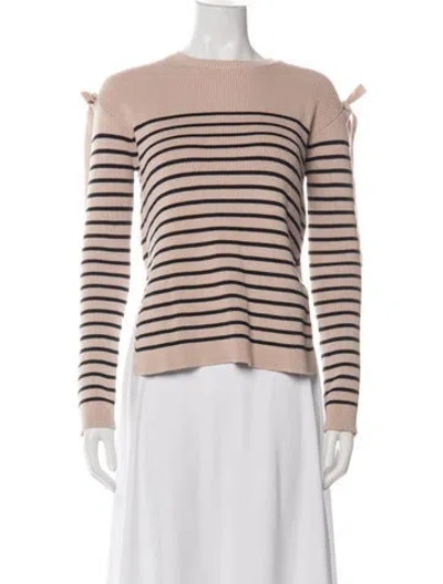 Pre-owned Red Valentino Striped Crew Neck Sweater In Blue