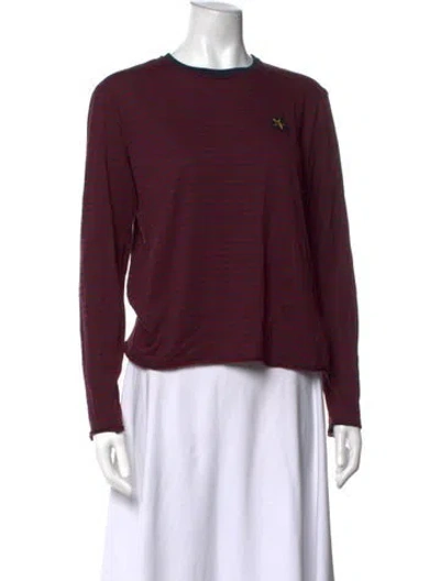 Pre-owned Red Valentino Striped Crew Neck Sweatshirt In Blue
