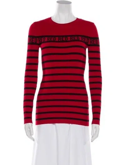 Pre-owned Red Valentino Striped Crew Neck Top W/ Tags In Multi