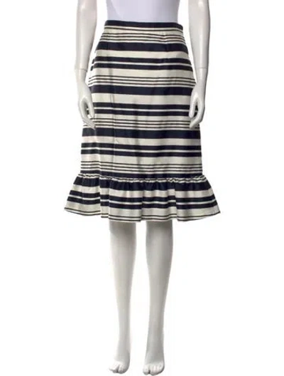 Pre-owned Red Valentino Striped Knee-length Skirt In Multi