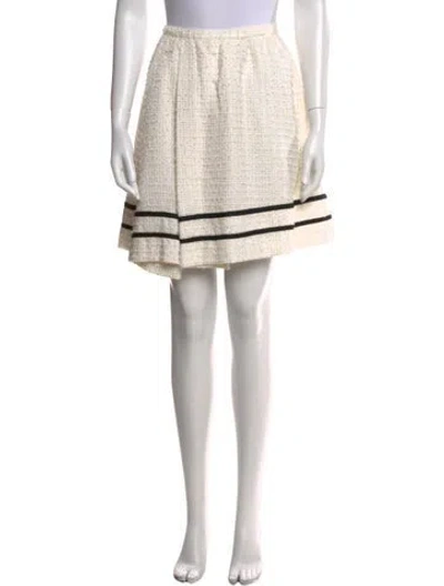 Pre-owned Red Valentino Striped Knee-length Skirt In Neutral