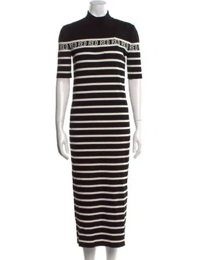 Pre-owned Red Valentino Striped Long Dress W/ Tags In Multi