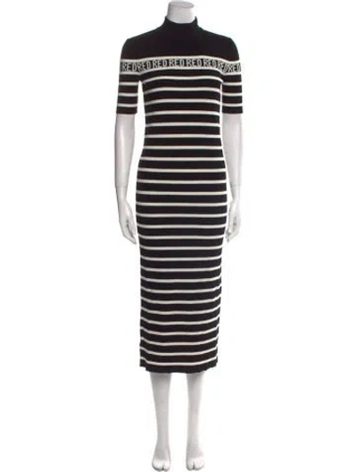 Pre-owned Red Valentino Striped Midi Length Dress W/ Tags In Multi