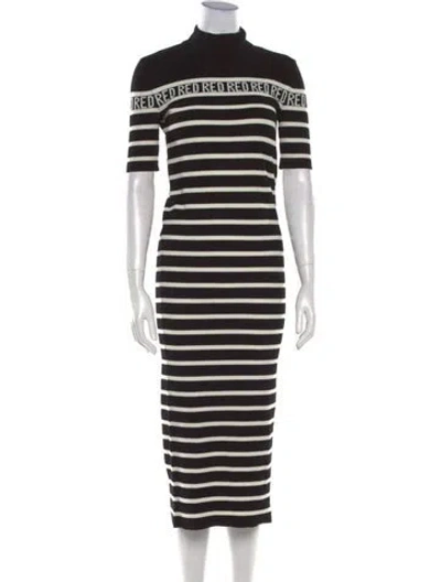 Pre-owned Red Valentino Striped Midi Length Dress W/ Tags In Multi