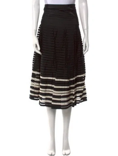 Pre-owned Red Valentino Striped Midi Length Skirt W/ Tags