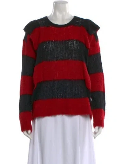 Pre-owned Red Valentino Striped Scoop Neck Sweater In Red
