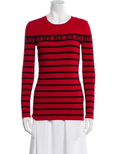 Pre-owned Red Valentino Striped Scoop Neck Sweater W/ Tags In Multi