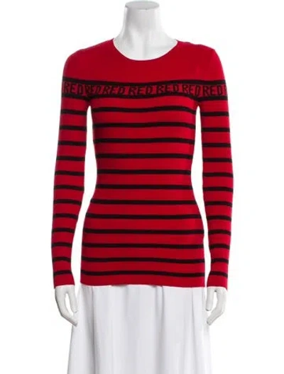 Pre-owned Red Valentino Striped Scoop Neck Sweater W/ Tags In Multi