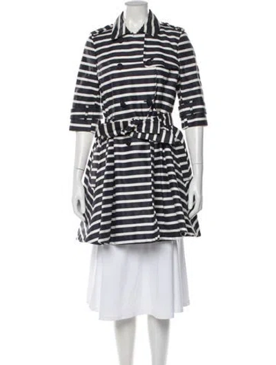 Pre-owned Red Valentino Striped Trench Coat In Multi