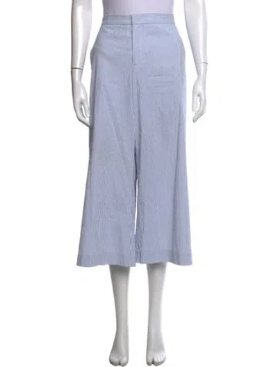 Pre-owned Red Valentino Striped Wide Leg Pants In White