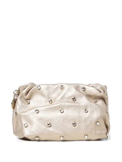 Red Valentino Studded Chain Clutch Bag In Orange