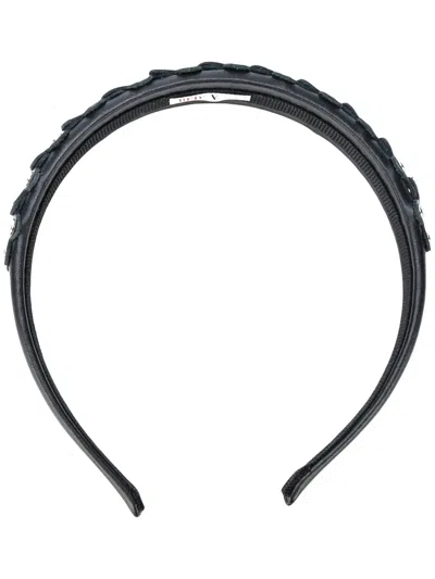 Red Valentino Studded Flower Hairband In Metallic