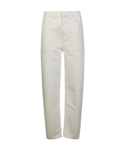 Red Valentino Suri Bag Details Denim Trousers In White