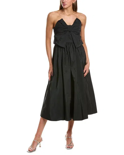 Red Valentino Taffeta Bow Midi Dress In Black