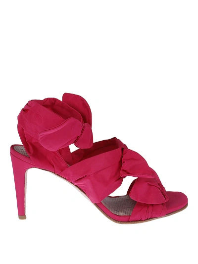 Red Valentino Taffetas Silk Sandals In Fuchsia