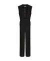 Red Valentino The Ward Formal Virgin Wool Jumpsuit In Black