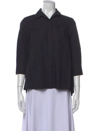 Pre-owned Red Valentino Three-quarter Sleeve Top In Blue