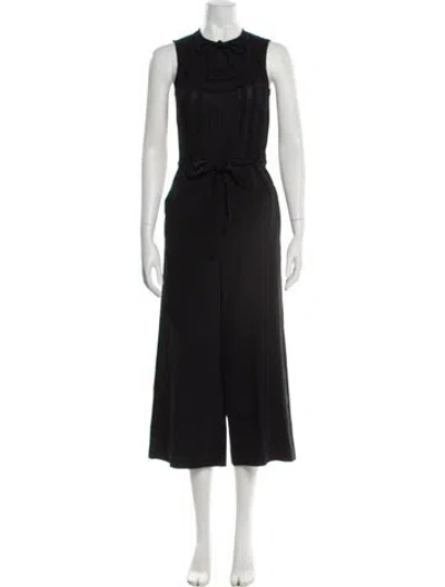 Pre-owned Red Valentino Tie Neck Jumpsuit In Black