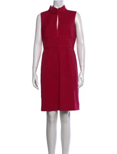 Pre-owned Red Valentino Tie Neck Knee-length Dress In Red