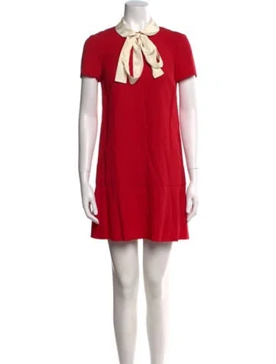 Pre-owned Red Valentino Tie Neck Mini Dress W/ Tags