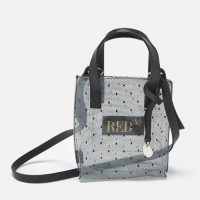Pre-owned Red Valentino Transparent/black Pvc And Leather Joy2go Tote