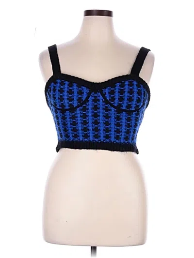 Pre-owned Red Valentino Tube Top Blue Strapless Neckline Tops