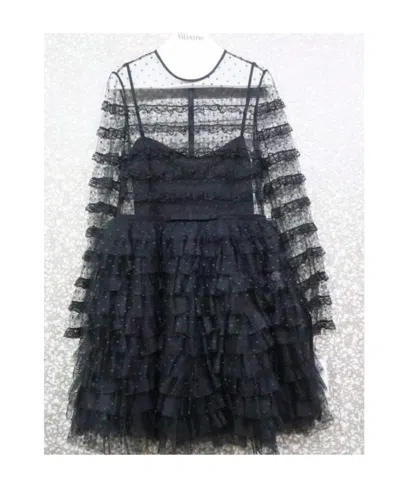 Red Valentino Tulle Dress In Black