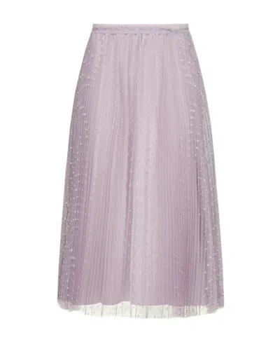 Red Valentino Tulle Flared Skirt In Pink