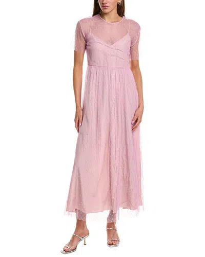 Red Valentino Tulle Midi Dress In Pink