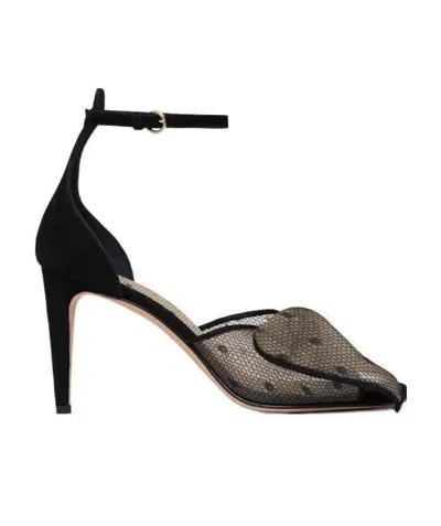 Red Valentino Tulle Sandals In Black