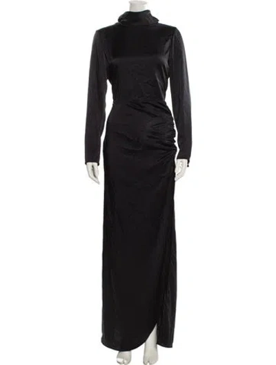 Pre-owned Red Valentino Turtleneck Long Dress In Black