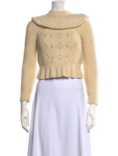 Pre-owned Red Valentino Turtleneck Sweater In White