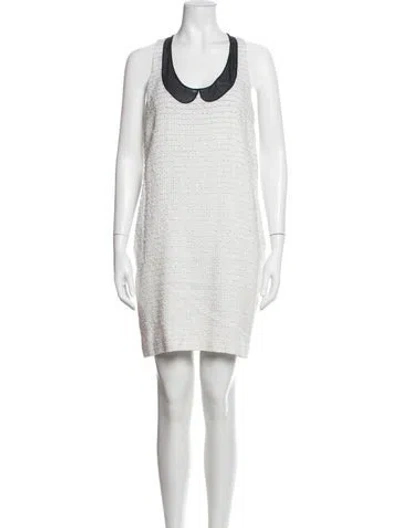 Pre-owned Red Valentino Tweed Mini Dress In White