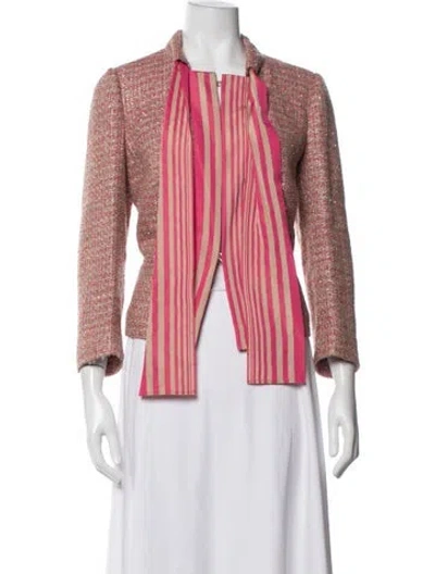 Pre-owned Red Valentino Tweed Pattern Blazer In Pink