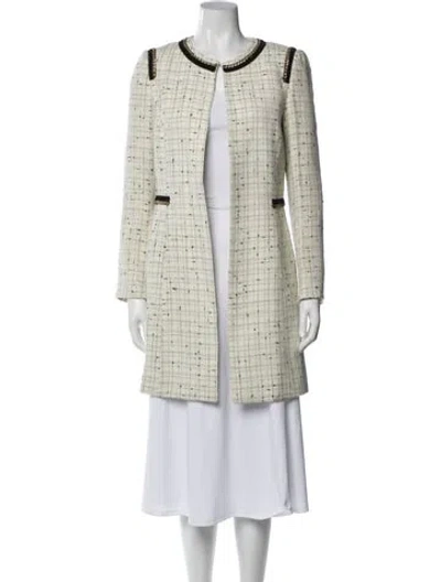 Pre-owned Red Valentino Tweed Pattern Coat In Neutral
