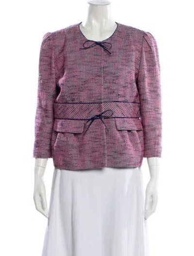 Pre-owned Red Valentino Tweed Pattern Evening Jacket In Pink