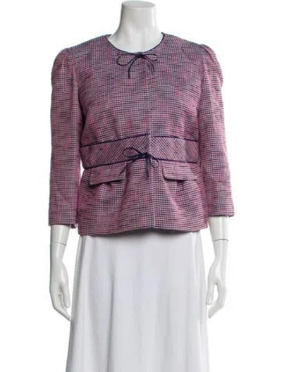Pre-owned Red Valentino Tweed Pattern Evening Jacket In Purple
