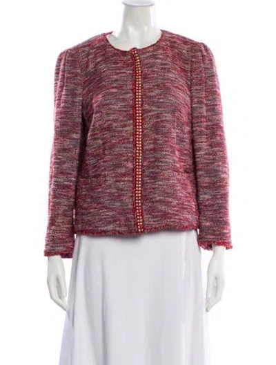 Pre-owned Red Valentino Tweed Pattern Evening Jacket In Red