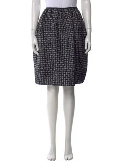 Pre-owned Red Valentino Tweed Pattern Midi Length Skirt In Black