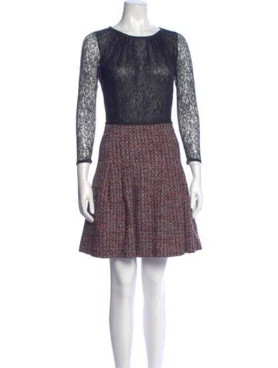 Pre-owned Red Valentino Tweed Pattern Mini Dress In Multi
