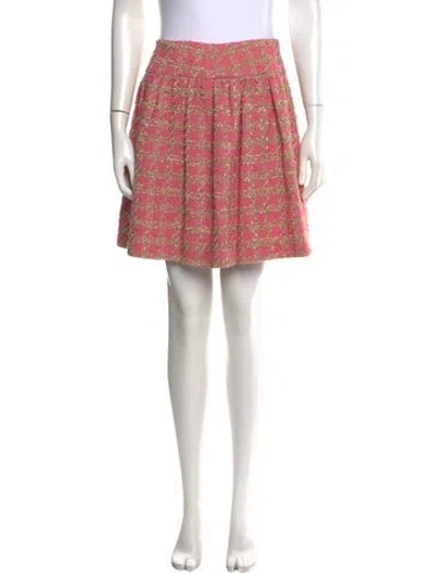 Pre-owned Red Valentino Tweed Pattern Mini Skirt In Pink