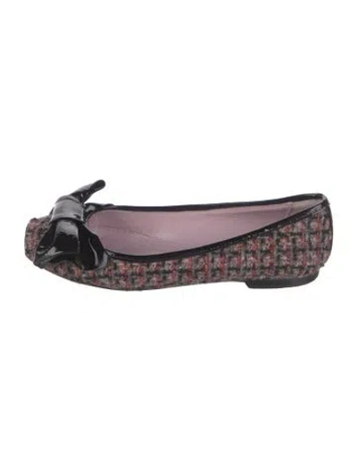 Pre-owned Red Valentino Tweed Tweed Pattern Ballet Flats In Pink