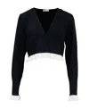 Red Valentino V-neck Blouse In Black