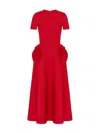 Red Valentino Valentino Rose Pocket Midi Dress