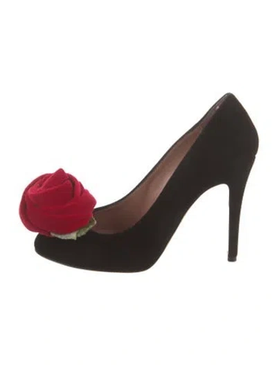Pre-owned Red Valentino Velvet Pumps In Brown