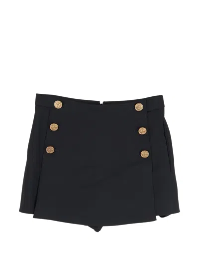 Pre-owned Red Valentino Vintage Button-detail Skorts In Black