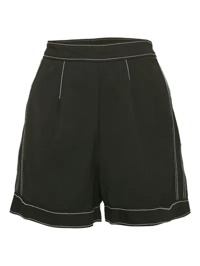 Pre-owned Red Valentino Vintage Contract-stitching Shorts In Black