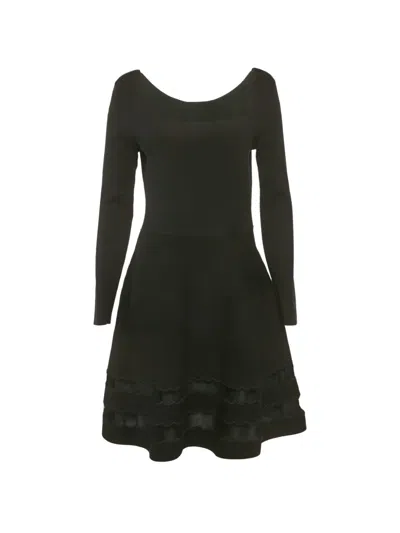 Pre-owned Red Valentino Vintage Flared Midi Dress In Black