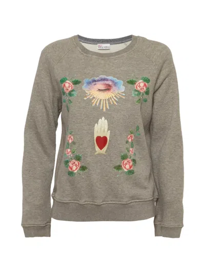 Pre-owned Red Valentino Vintage Graphic-print Sweatshirt In Gray