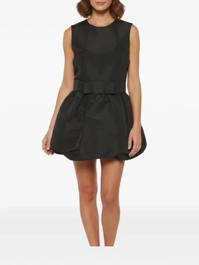 Pre-owned Red Valentino Vintage Jacquard Balloon Skirt Mini Dress In Black